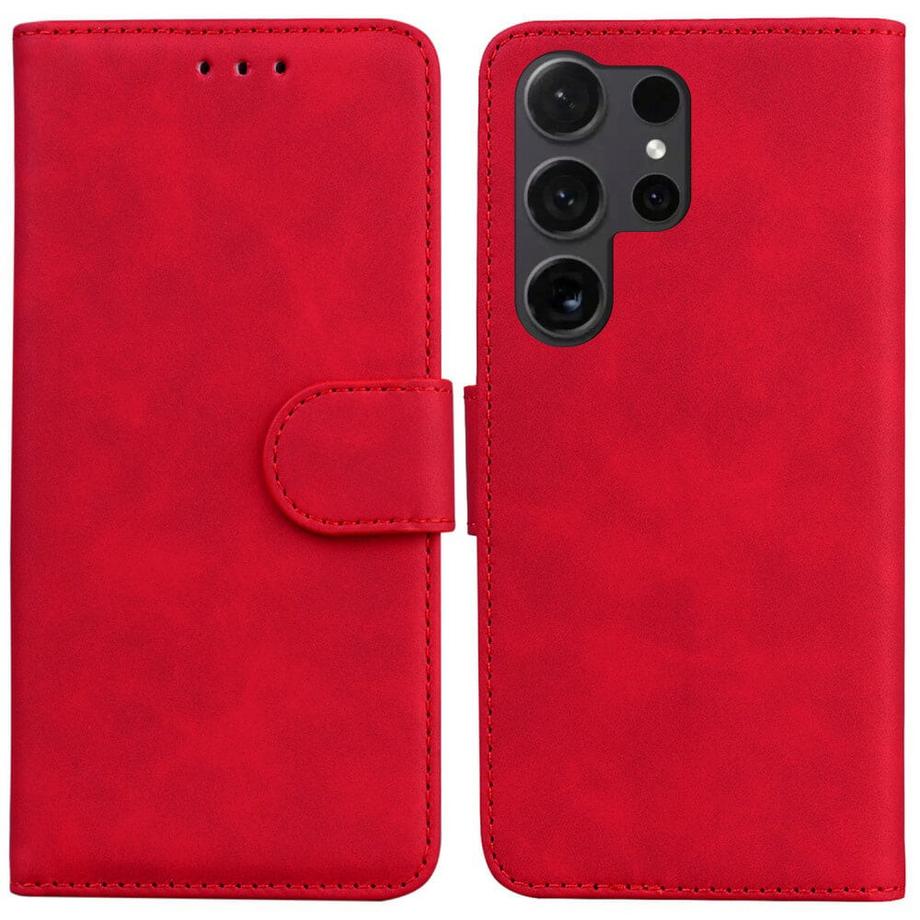 Galaxy S25 Ultra - Solide Leder Etui Hülle