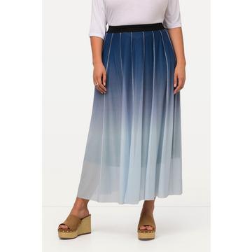 Jupe midi en mesh, dégradé de couleur, ceinture élastique, doublure