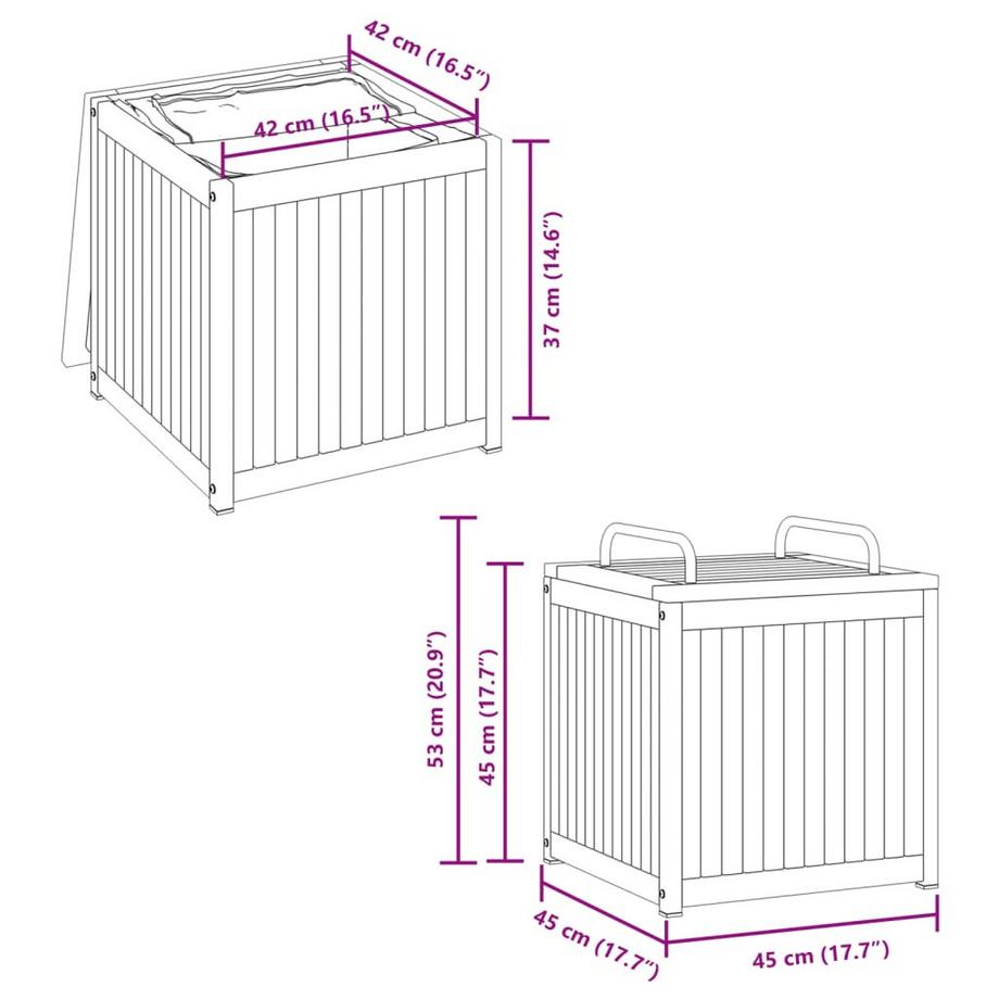 VidaXL Kissenbox akazienholz  