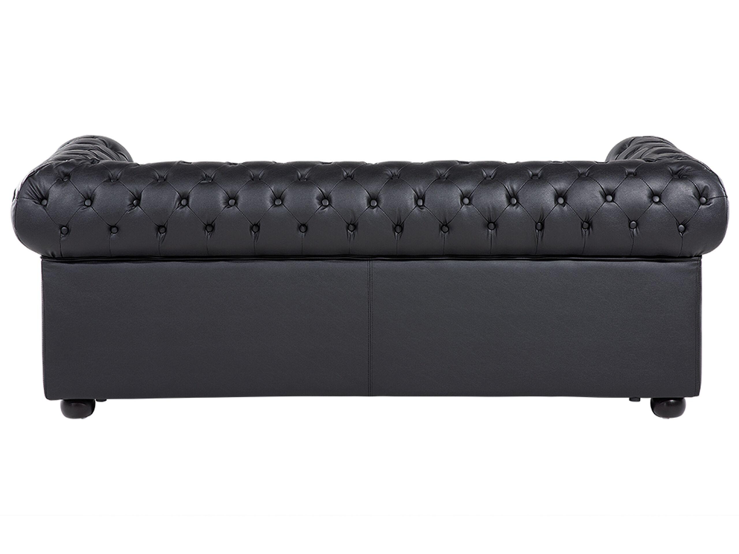 Beliani Divano 3 posti en Pelle Naturale Glamour CHESTERFIELD  