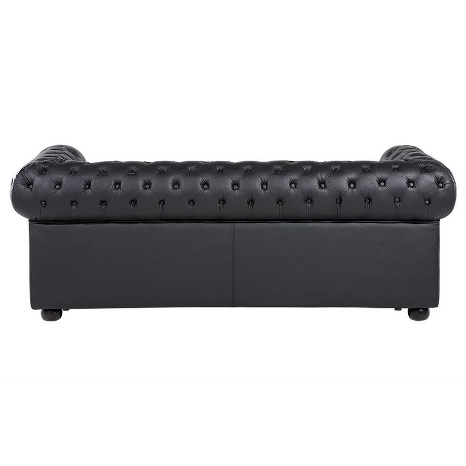 Beliani 3 Sitzer Sofa aus Echtleder Glamourös CHESTERFIELD  