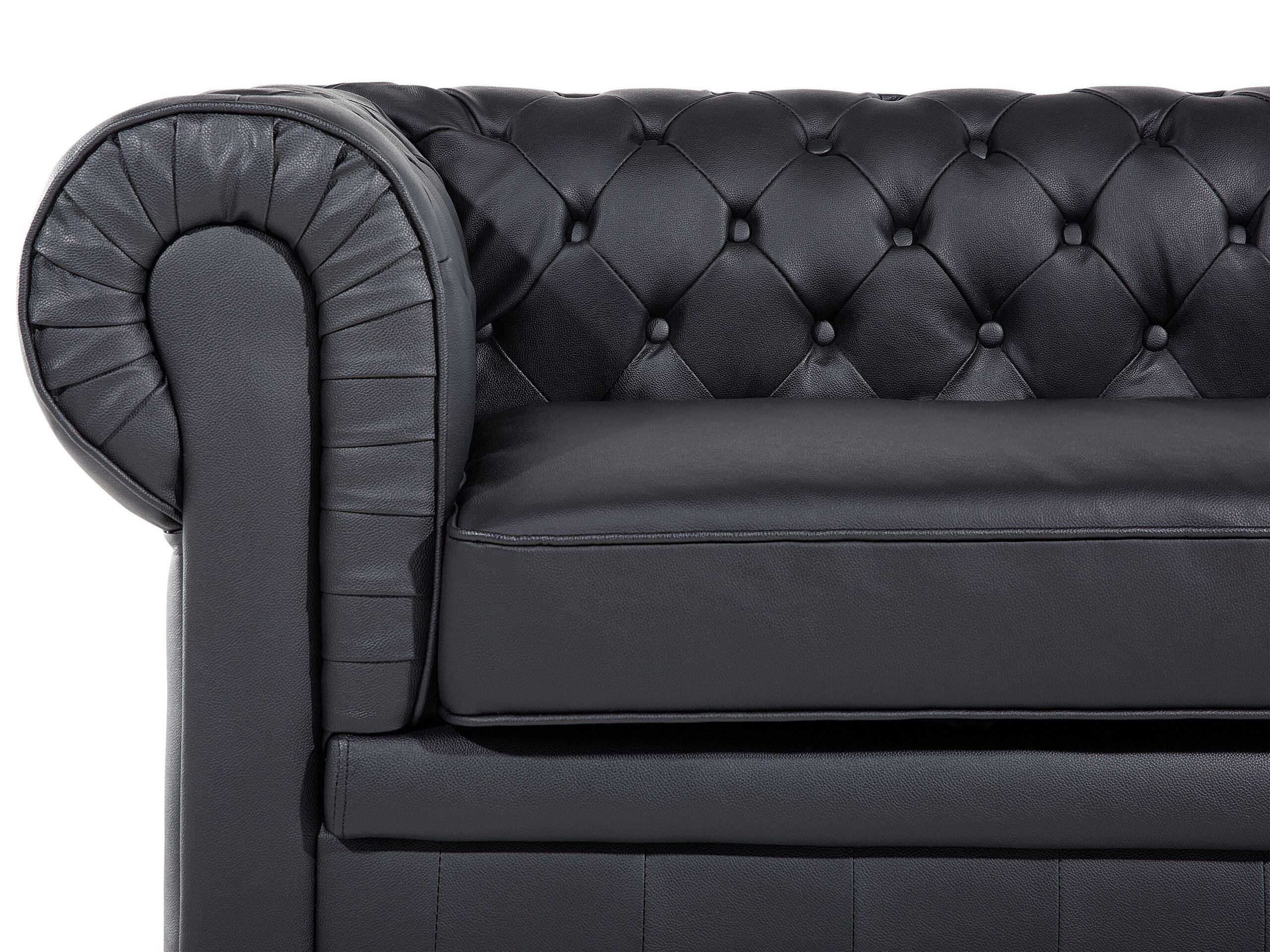 Beliani Divano 3 posti en Pelle Naturale Glamour CHESTERFIELD  