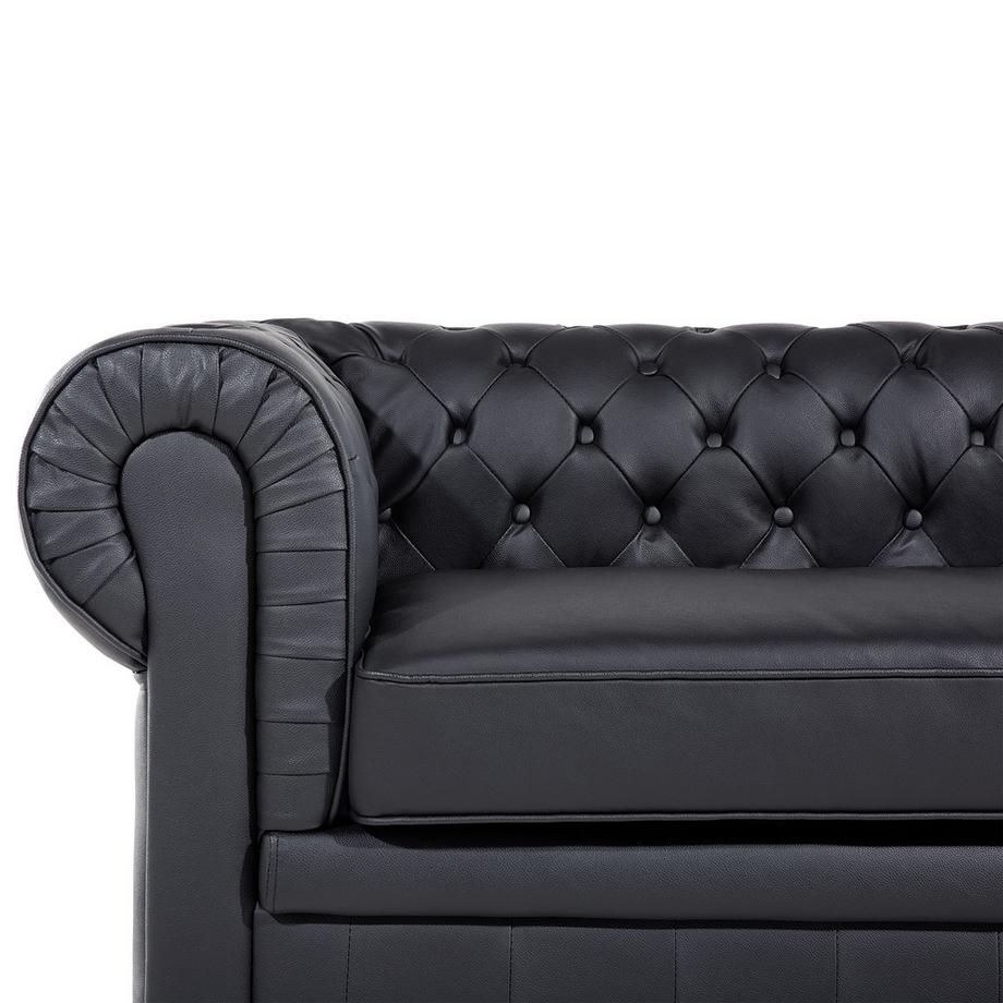 Beliani 3 Sitzer Sofa aus Echtleder Glamourös CHESTERFIELD  