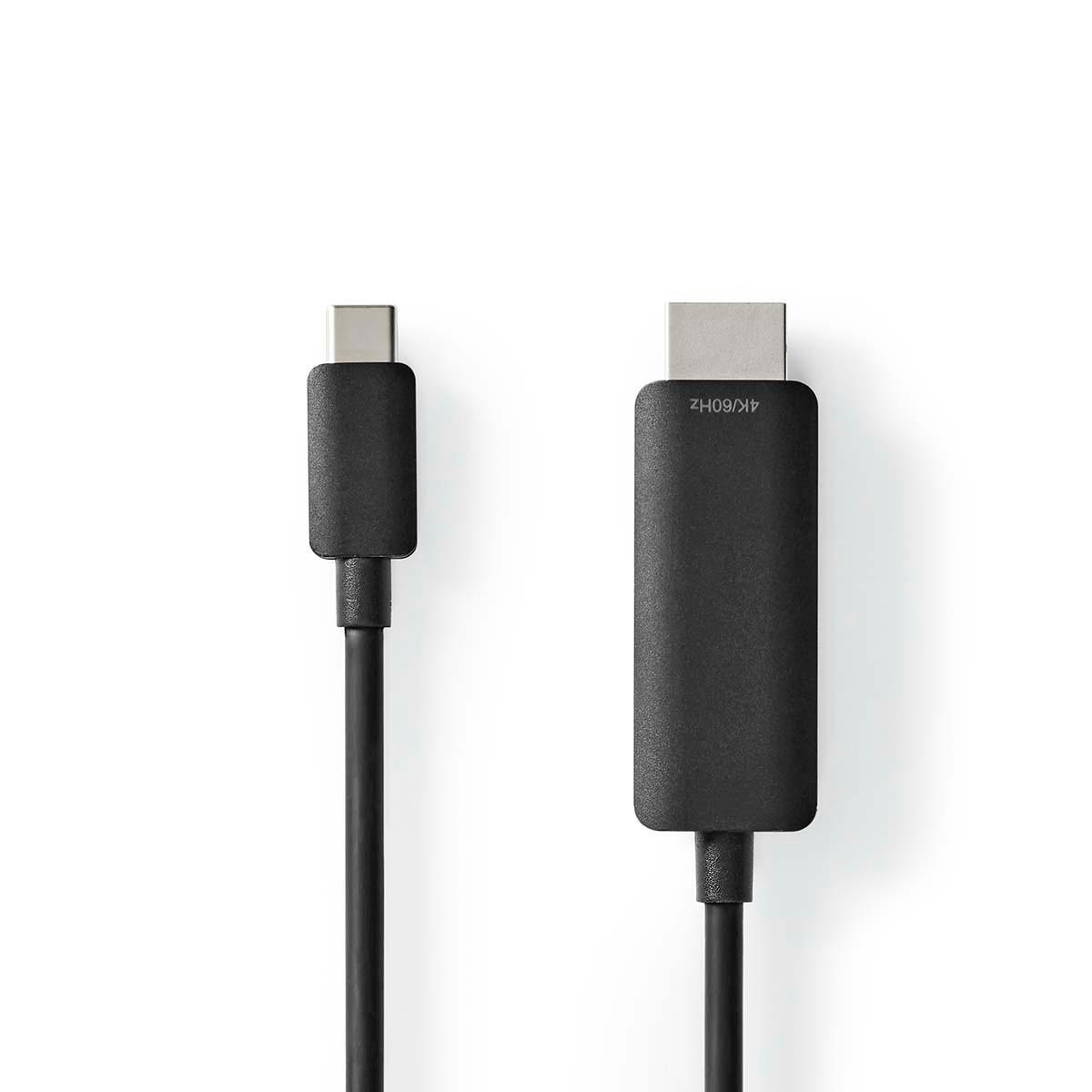 Nedis  Adattatore USB-C ™ | USB 3.2 Gen 1 | Maschio USB-C ™ | Contatto HDMI ™ | 4K@60Hz | 2,00 m | Round | Nichel -placcati | PVC | Nero | Etichetta 