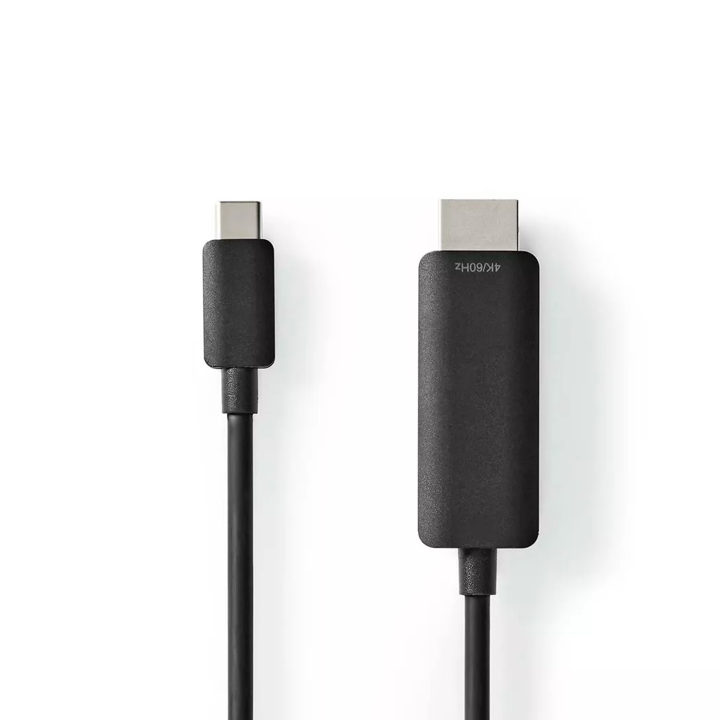 Nedis – USB-C ™ Adapter | USB 3.2 Gen 1 Männlich HDMI -Kontakt 4K@60Hz 2,00 m Runde Nickel -plattiert PVC Schwarz Etikett, One Size