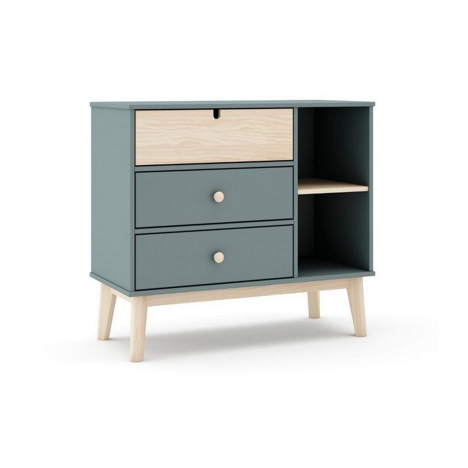 Calicosy Commode 3 Tiroirs et 2 Niches L90 cm - Estefania  