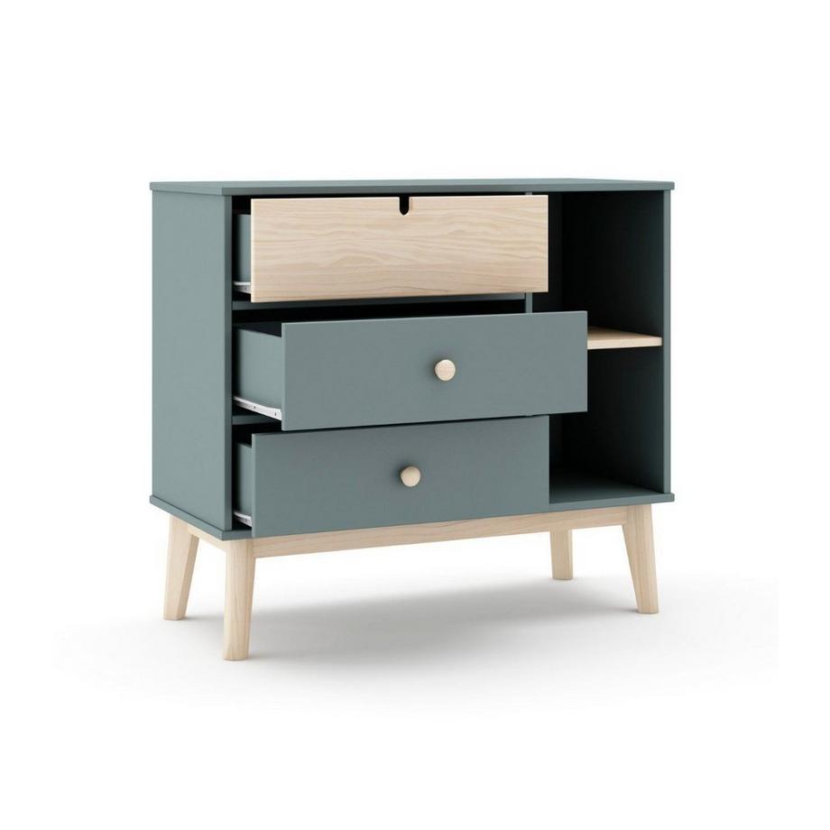 Calicosy Commode 3 Tiroirs et 2 Niches L90 cm - Estefania  