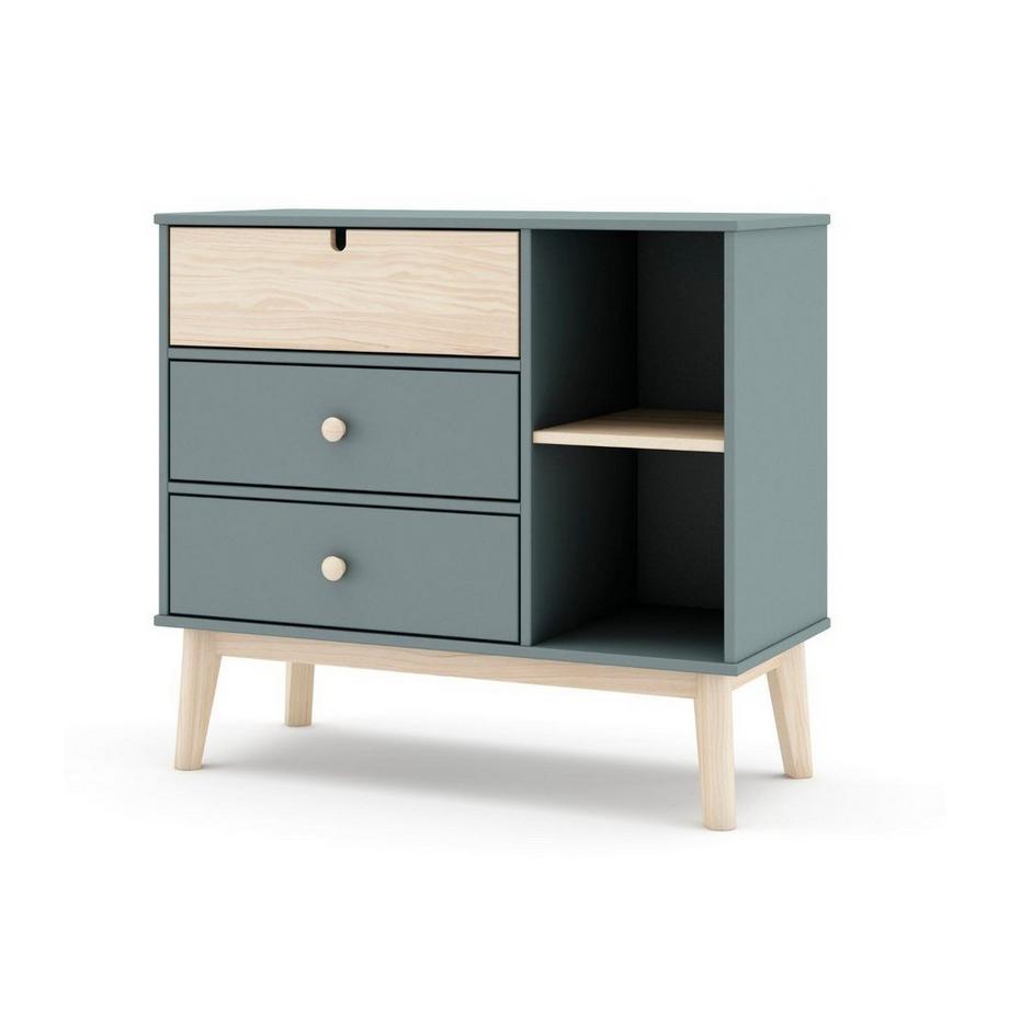 Calicosy Commode 3 Tiroirs et 2 Niches L90 cm - Estefania  