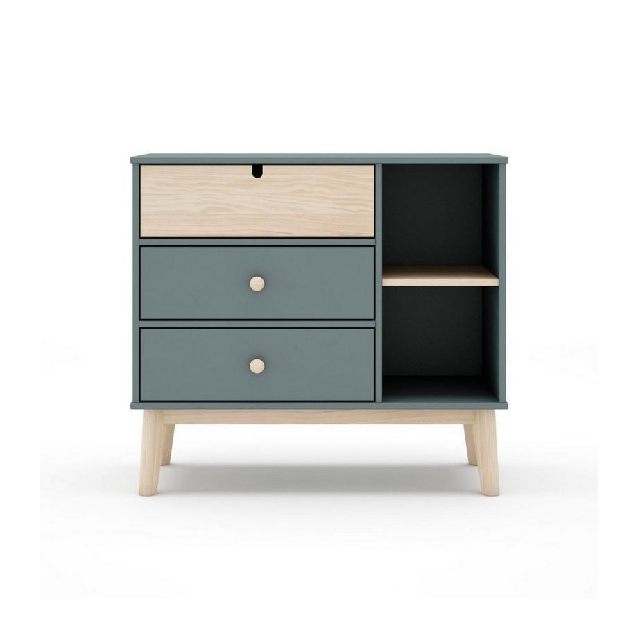 Commode 3 Tiroirs et 2 Niches L90 cm - Estefania