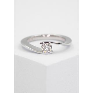 MUAU Schmuck  Bague Solitaire Diamant 0.40ct. or blanc 750 