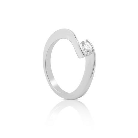 MUAU Schmuck  Solitaire Ring Diamant 0.40ct. Weissgold 750 