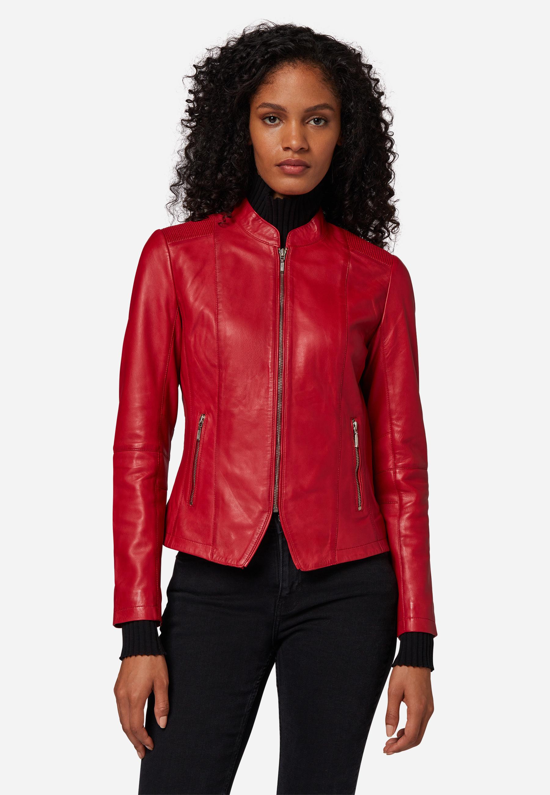 RICANO  Veste en cuir s Abigale, style classique en cuir d'agneau ultra doux 