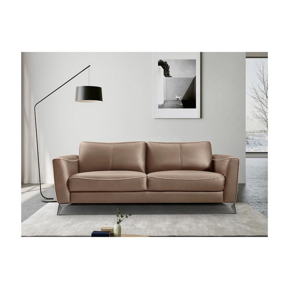 Vente-unique Canapé 3 places en cuir passepoil BATUCO  