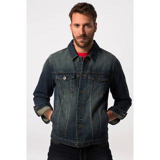 JP1880  Veste en jean. Poches poitrine et patte de boutonnage. Jusqu'au 8XL 