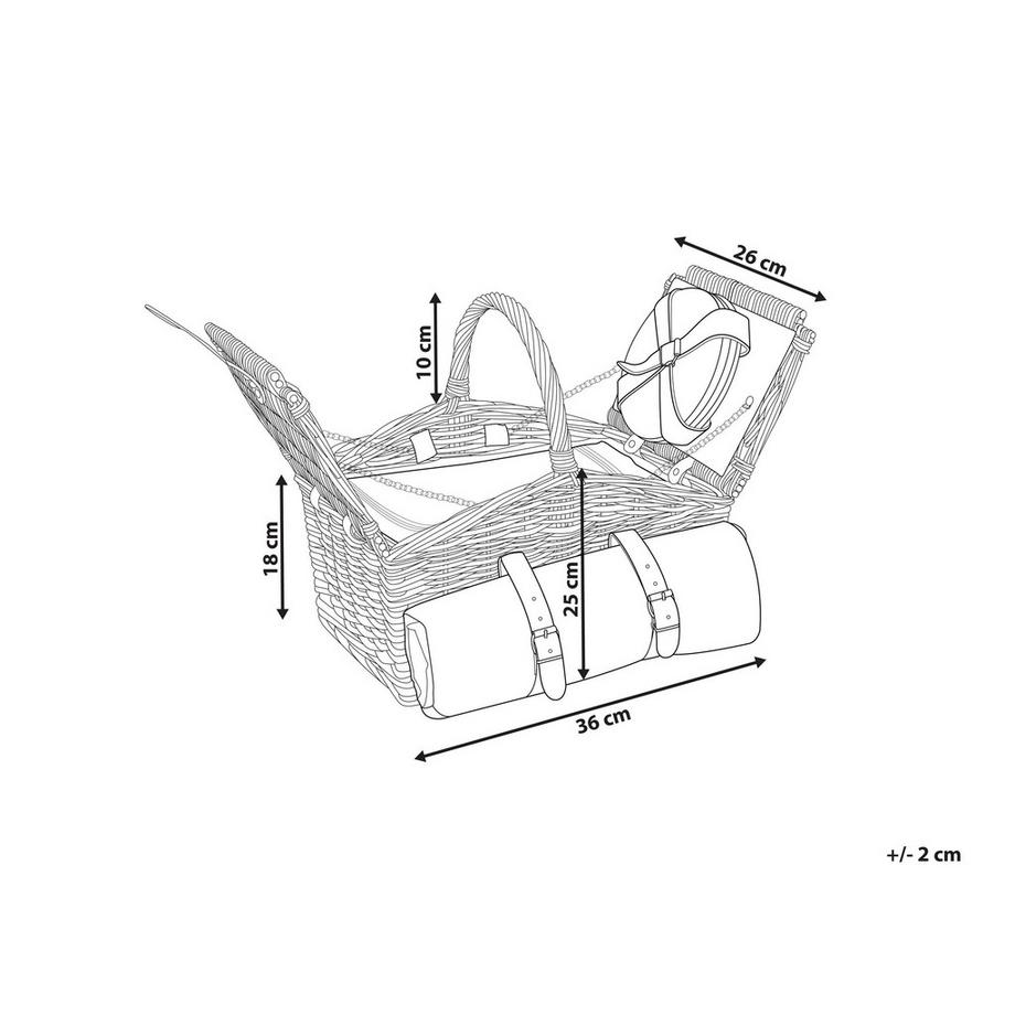 Beliani  Panier de pique-nique en Bois de saule Traditionnel CANELE 