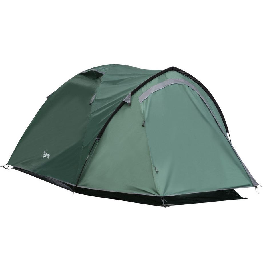 Northio  Tenda per 2 persone Tenda da campeggio 190T con picchetti Tenda a cupola in fibra di vetro poliestere grigia 325 x 183 x 130 cm Aosom 
