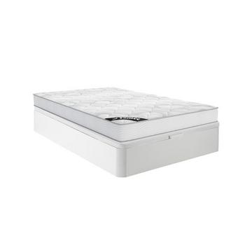 Set aus Bettgestell mit Bettkasten + Taschenfederkernmatratze - 140 x 190 cm - Stärke 20 cm - Weiß - SONGE von YSMÉE
