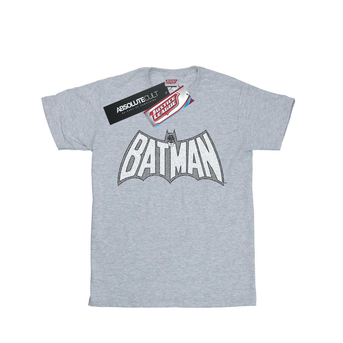 Image of Batman Retro Crackle Logo Tshirt Damen Grau L