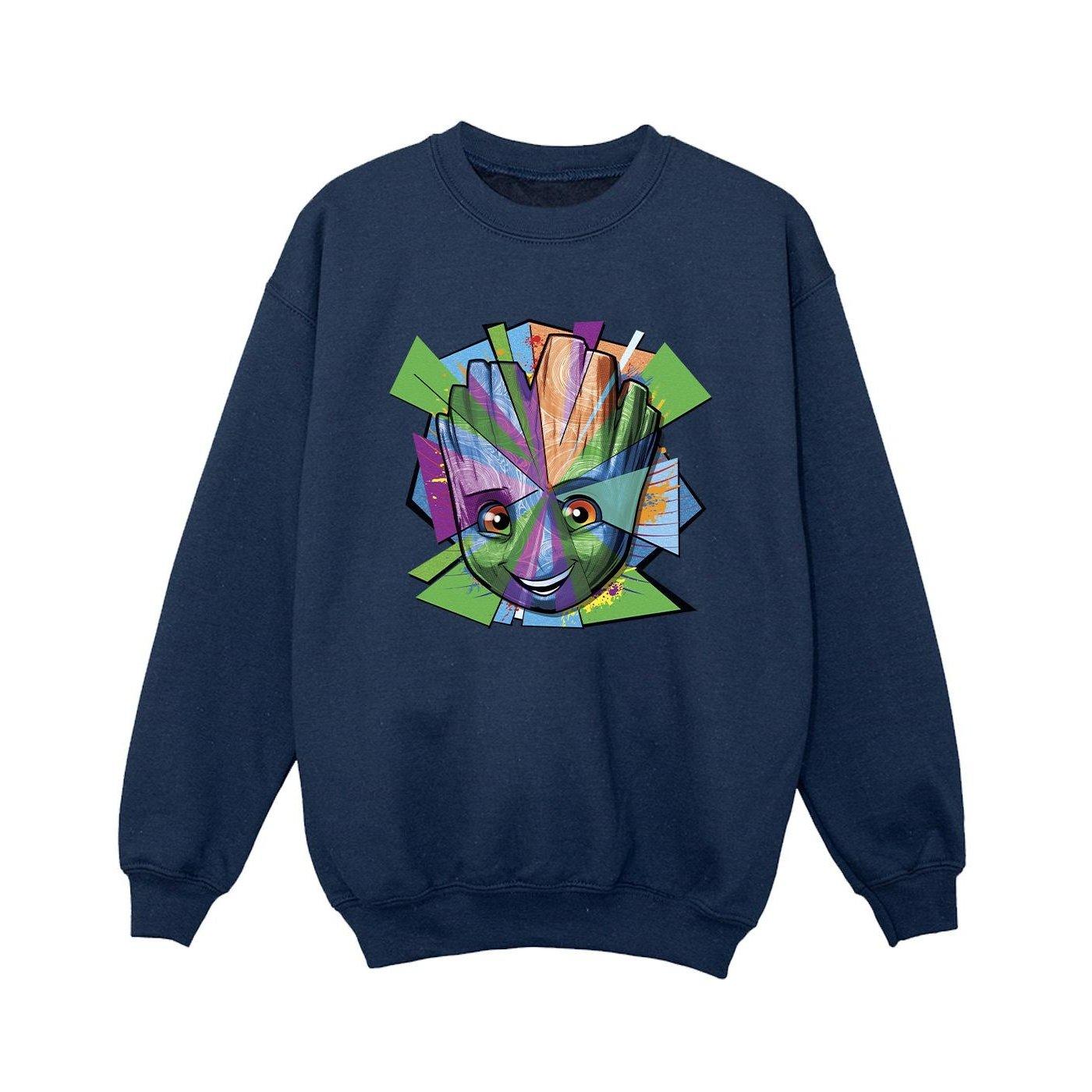Image of Guardians Of The Galaxy Groot Shattered Sweatshirt Unisex Marine 152-158