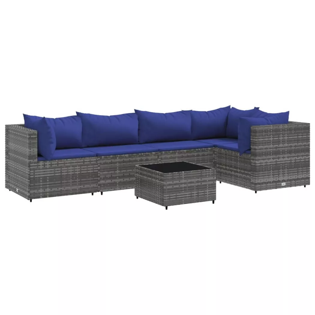 VidaXL - Salon de jardin rotin synthétique, One Size, Gris