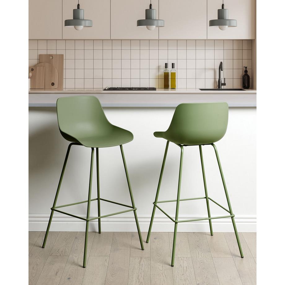 Beliani Set di 2 sedie alte en Materiale sintetico Moderno EMMET  