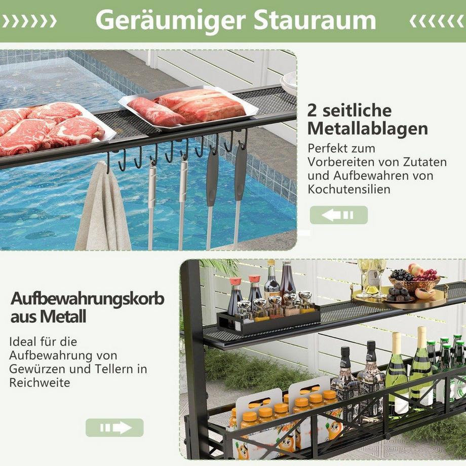 Northix Grillpavillon mit Regalen  