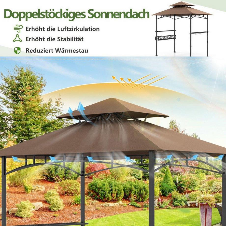 Northix Grillpavillon mit Regalen  