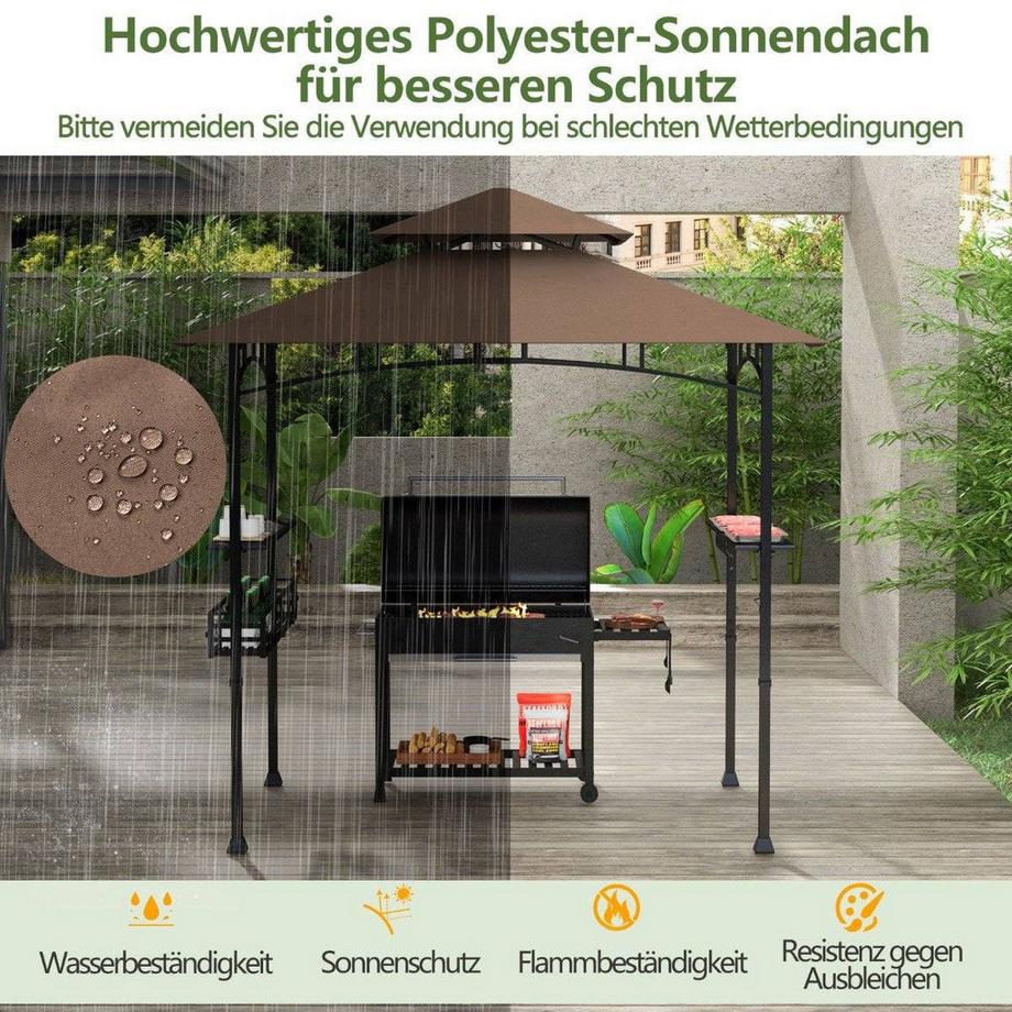 Northix Grillpavillon mit Regalen  