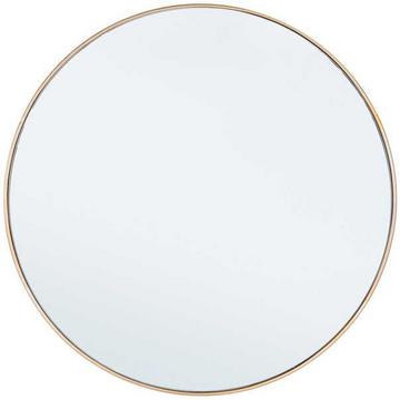 Miroir Nucleos rond avec cadre Or 60x60