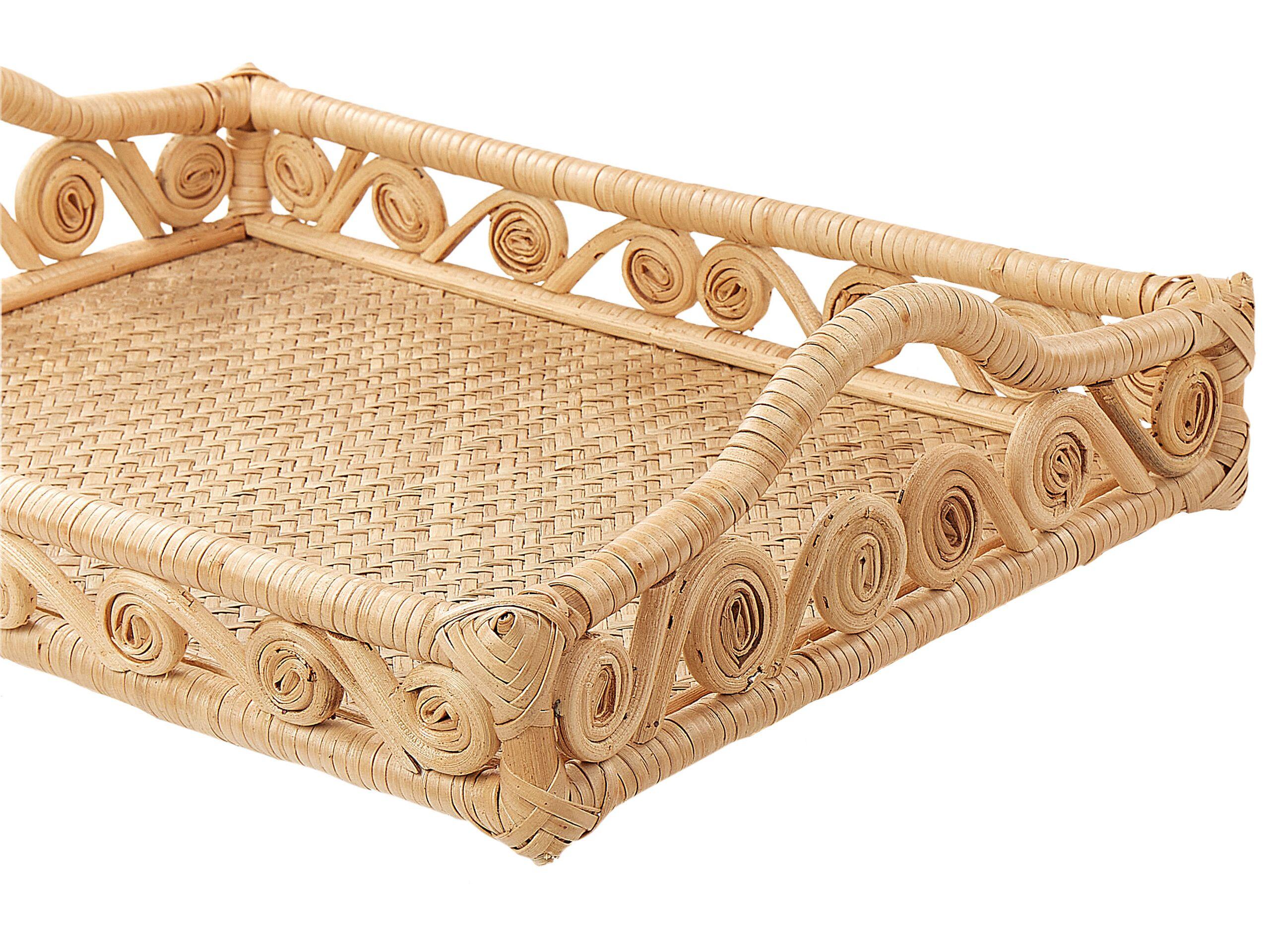 Beliani  Tablett aus Rattan Boho CALAYAN 