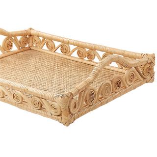 Beliani  Tablett aus Rattan Boho CALAYAN 