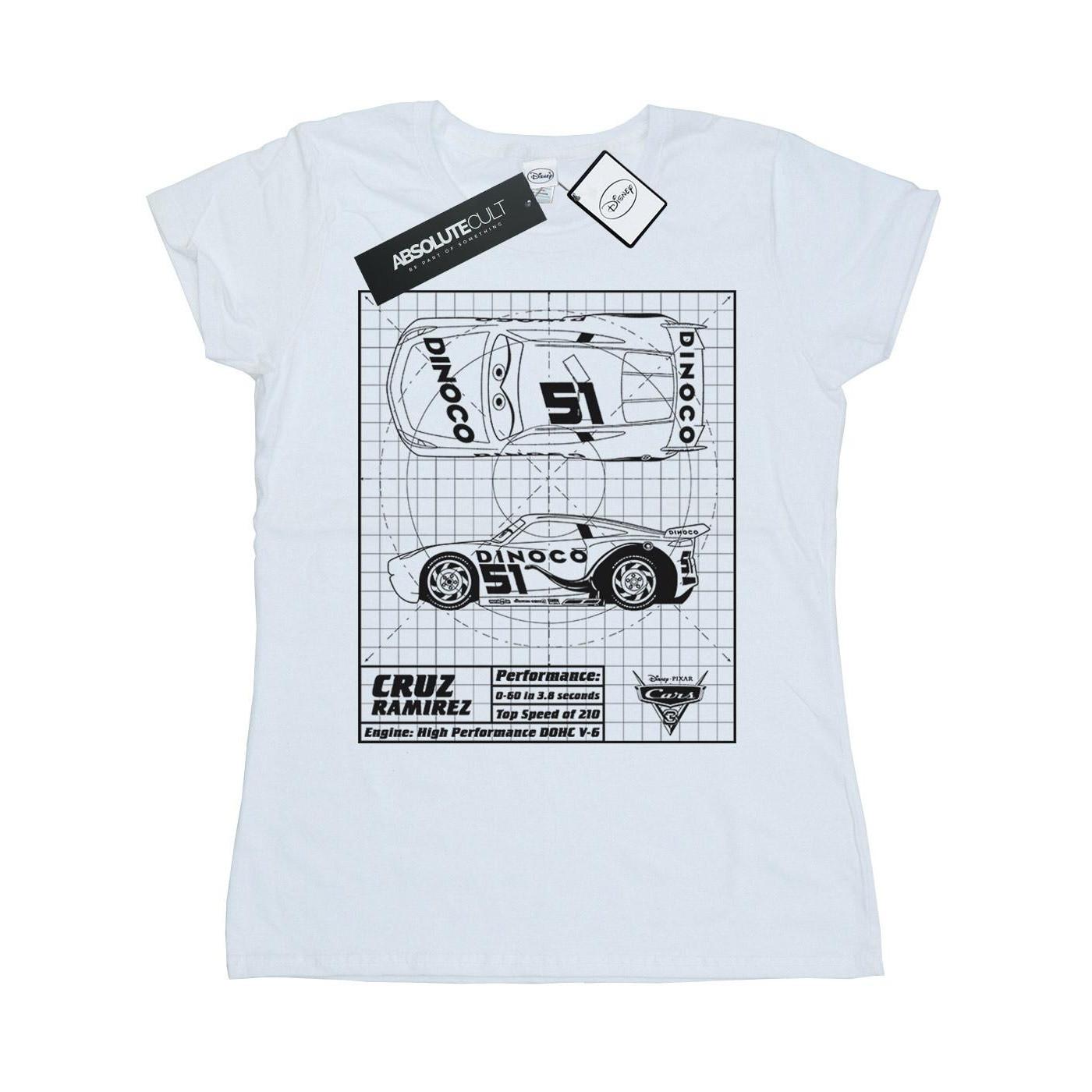 Image of Cars Cruz Ramirez Blueprint Tshirt Damen Weiss XL