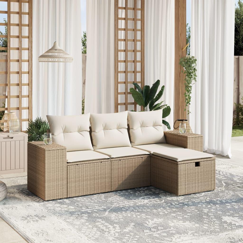 VidaXL set divano da giardino Polirattan  