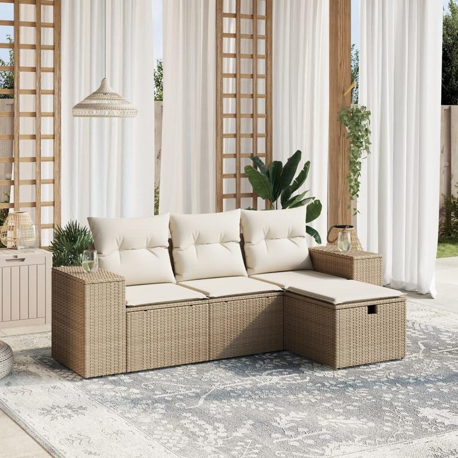 VidaXL Ensemble de canapés de jardin rotin synthétique  