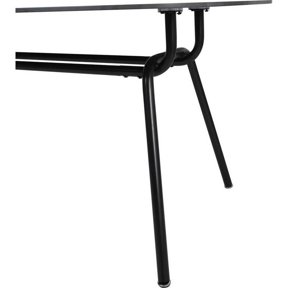 mutoni Tavolo da pranzo Nespera in vetro e metallo effetto marmo bianco 150  