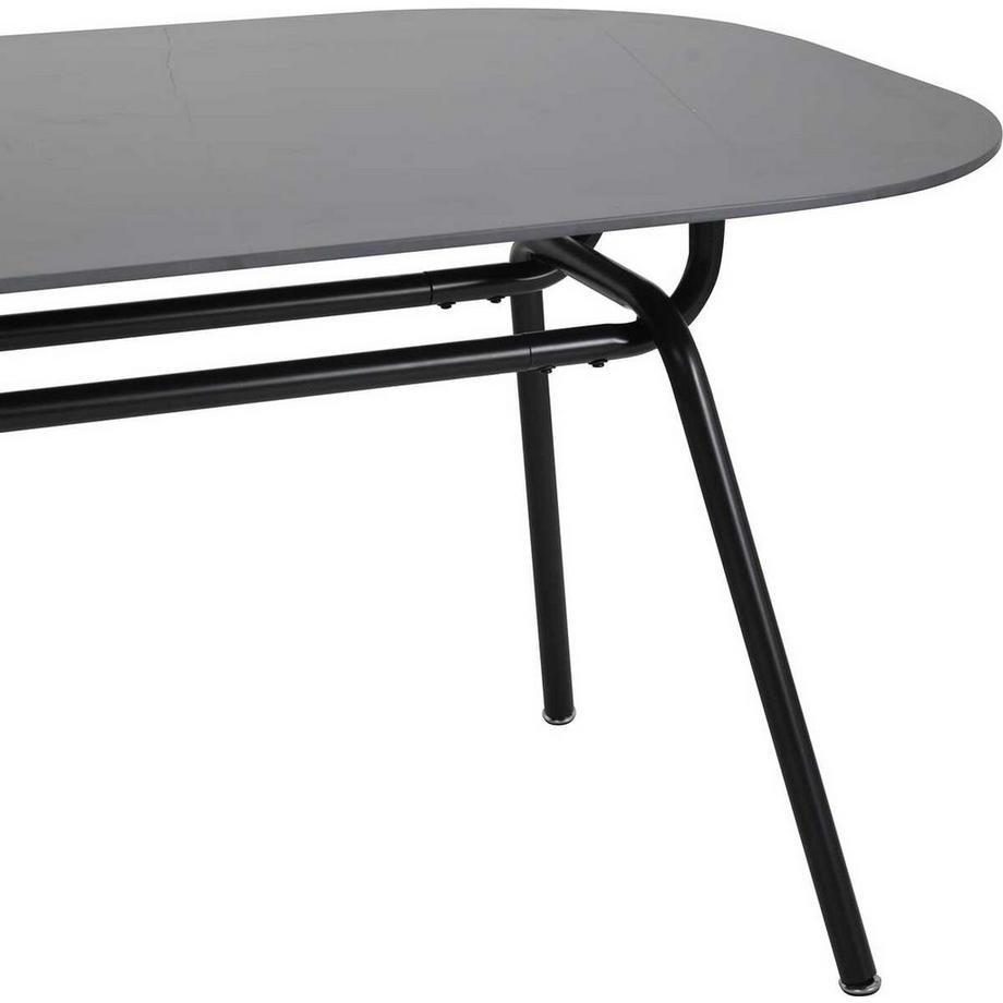 mutoni Tavolo da pranzo Nespera in vetro e metallo effetto marmo bianco 150  