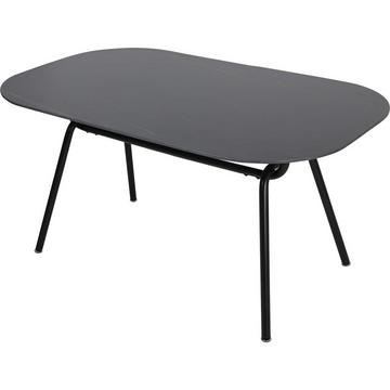 Tavolo da pranzo Nespera in vetro e metallo effetto marmo bianco 150