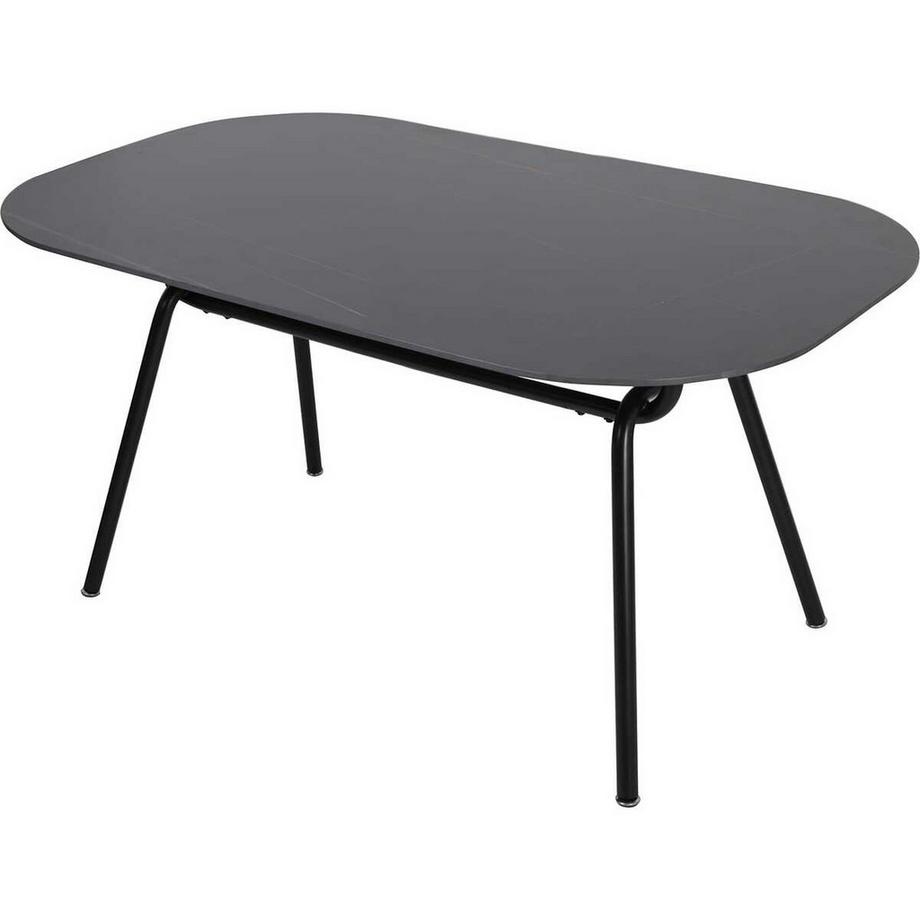 mutoni Tavolo da pranzo Nespera in vetro e metallo effetto marmo bianco 150  