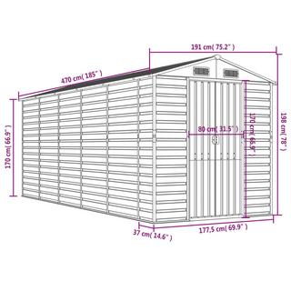 VidaXL Abri de jardin acier  