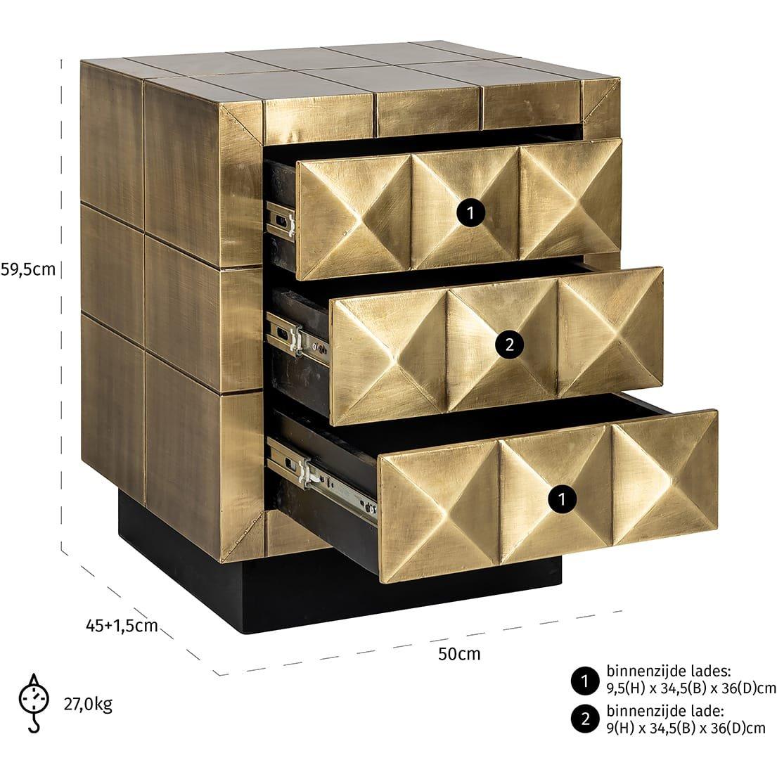 mutoni Table de chevet Collada 50x59  