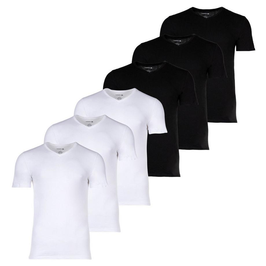 LACOSTE V-Ausschnitt T-Shirt 6er Pack Figurbetont T-Shirt  6er Pack Figurbetont 