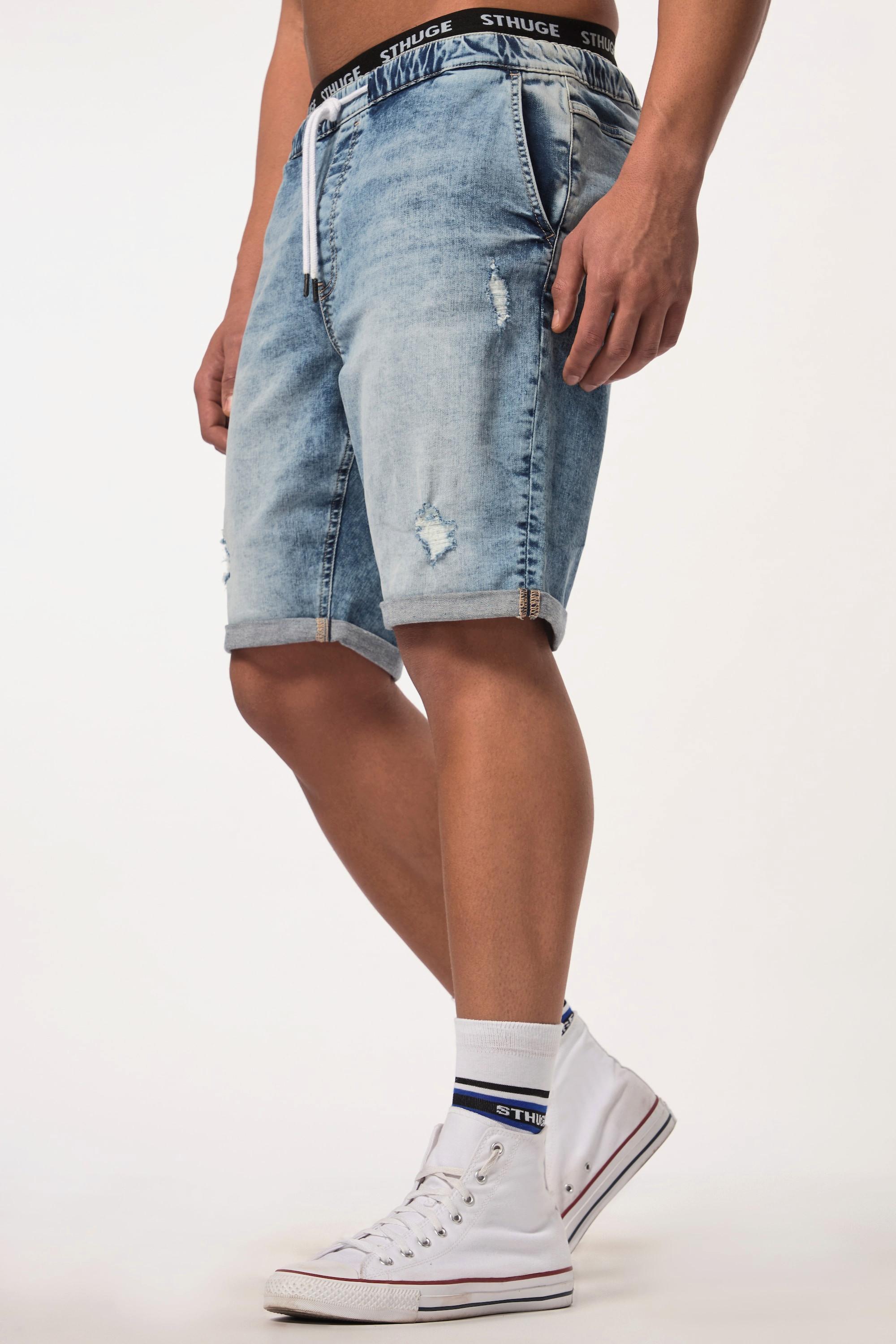 Sthuge  Jeans-Bermuda FLEXLASTIC®, Denim, destroyed 