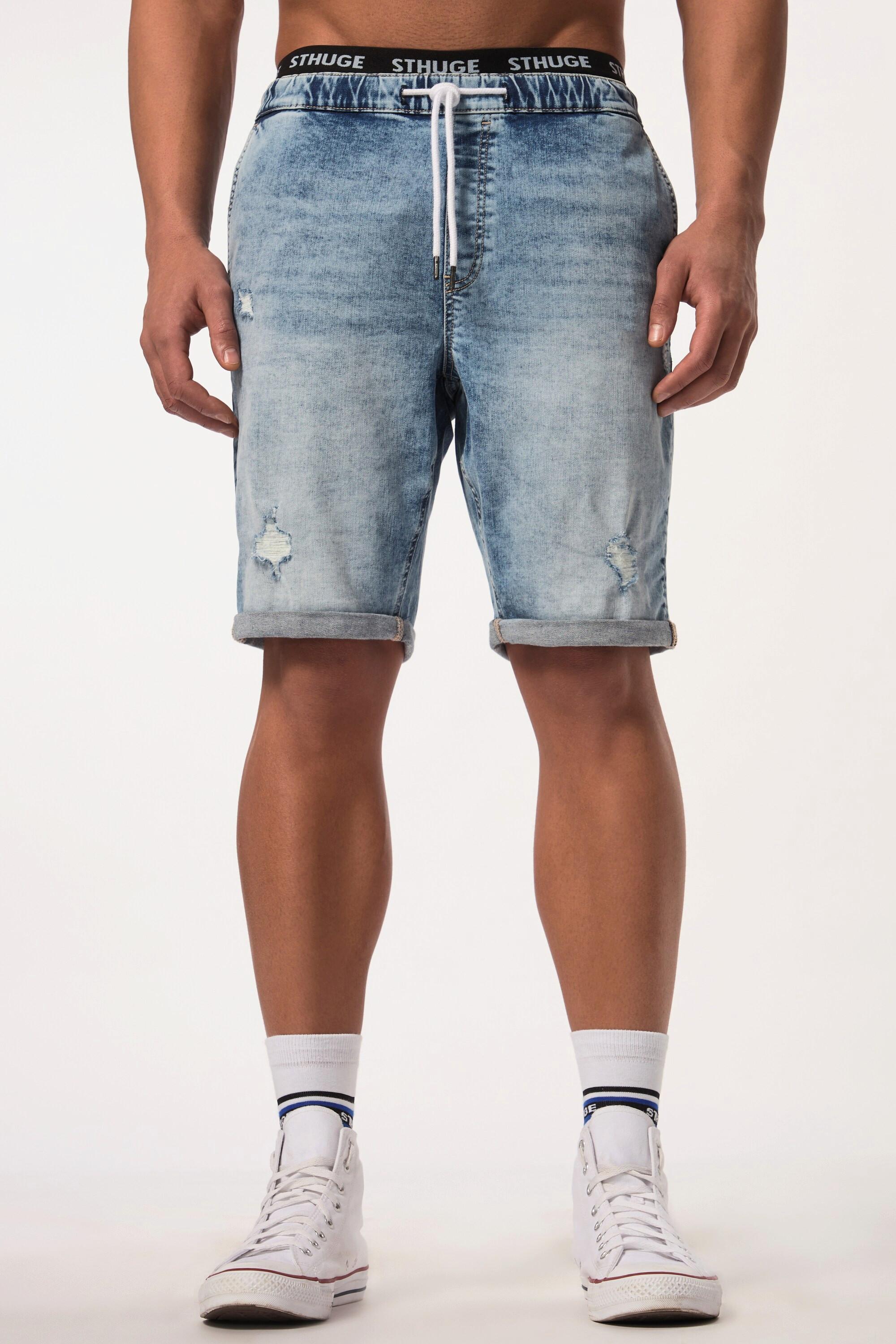 Sthuge  Jeans-Bermuda FLEXLASTIC®, Denim, destroyed 