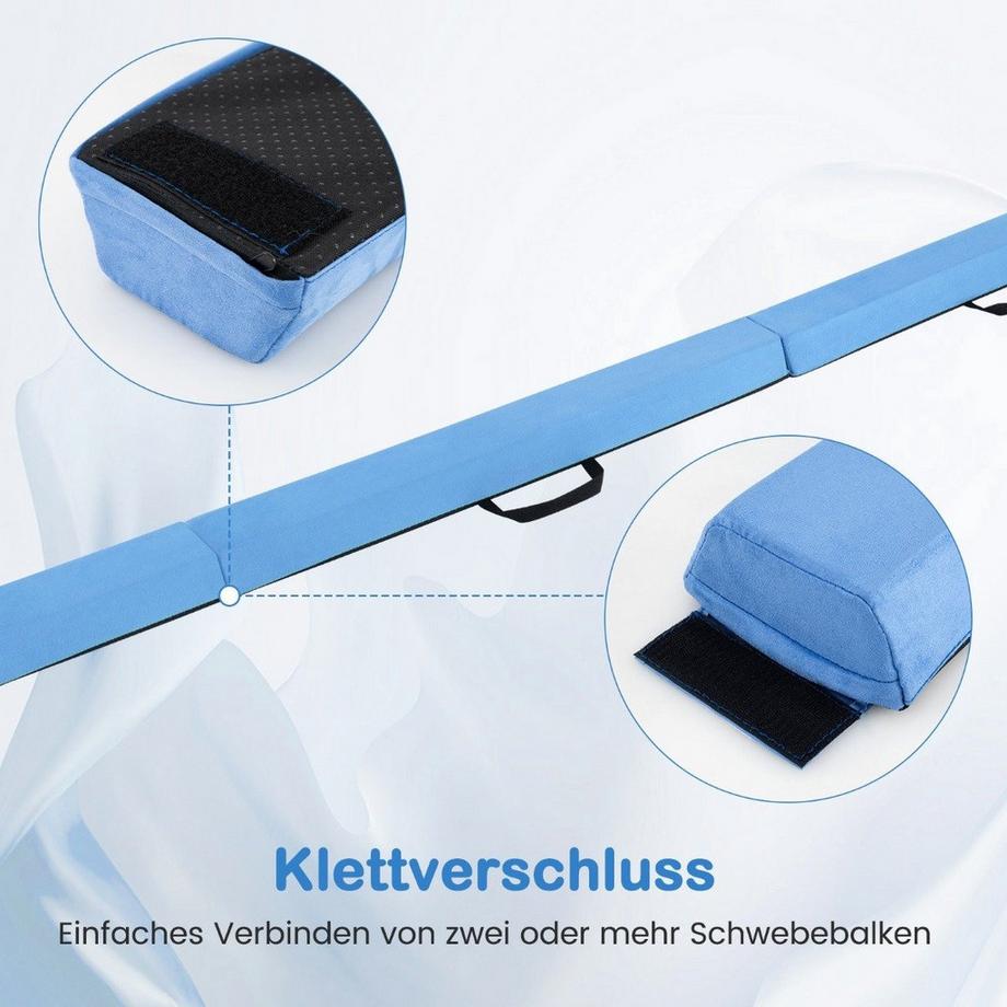 Northix  Trave d'equilibrio 210 cm trave da ginnastica trave da ginnastica pieghevole trave d'equilibrio antiscivolo fino a 73 kg blu 