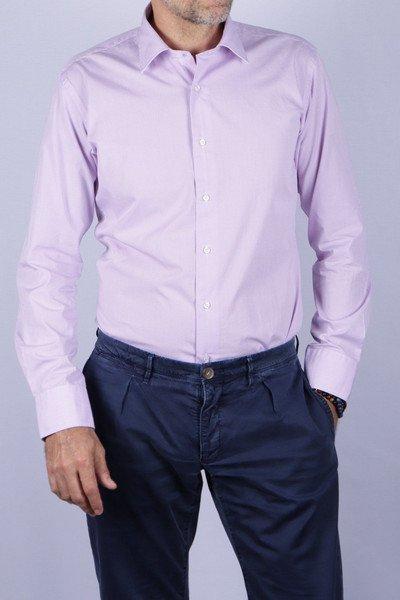 Image of Tailliertes Business-hemd Mit Kleinen Gingham-karos Herren Violett XL