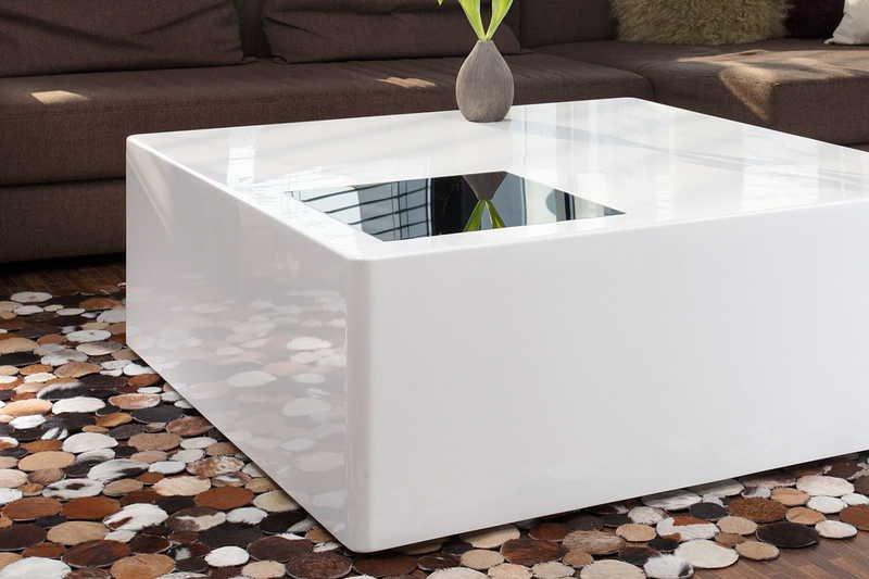 mutoni Table basse 100x100x45cm blanc  