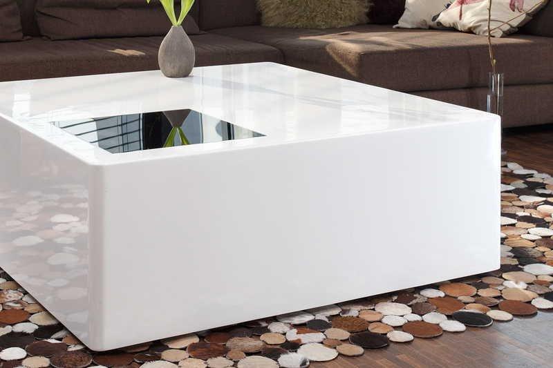 mutoni Table basse 100x100x45cm blanc  