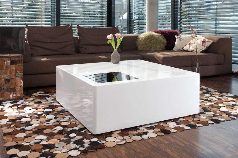 mutoni Table basse 100x100x45cm blanc  