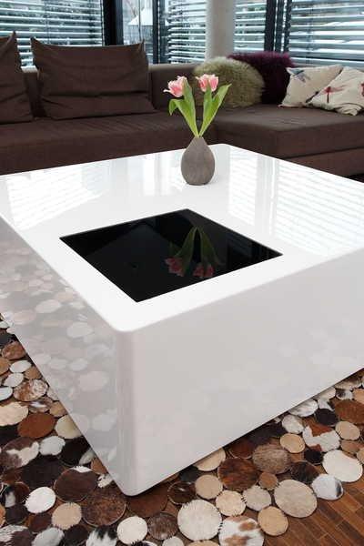 mutoni Table basse 100x100x45cm blanc  