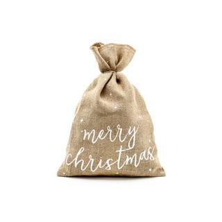 PartyDeco  Sack Merry Christmas aus Leinen 